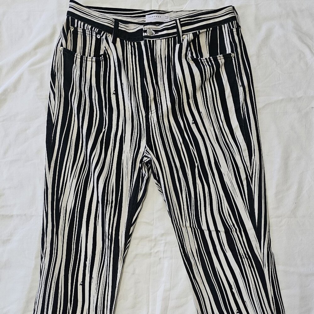 Topshop Black and White Jeans